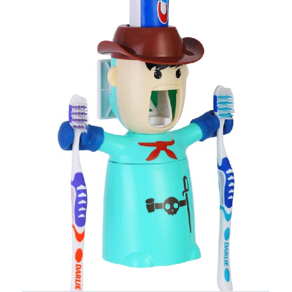 Love Warriors Cowboy Automatic Toothpaste Dispenser Wash Set