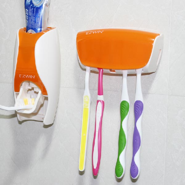 Honana BX-115 Bathroom Automatic Toothpaste Dispenser Squeezer Toothbrush Holder Set