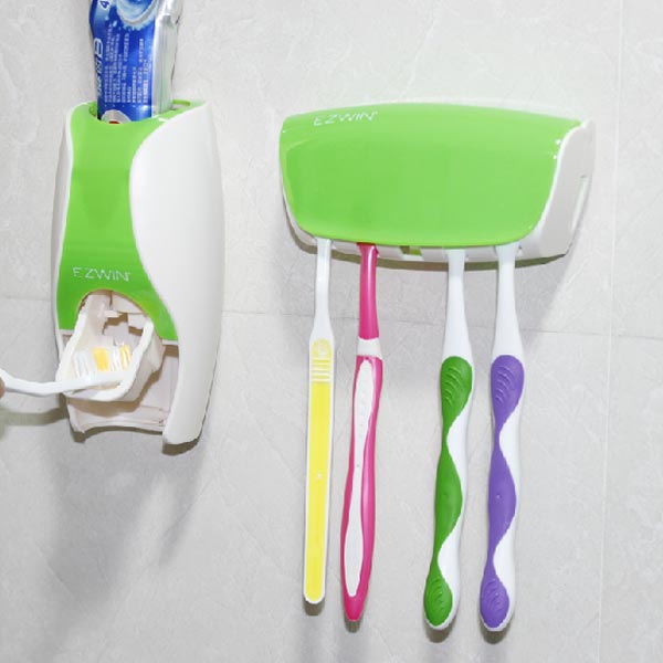 Honana BX-115 Bathroom Automatic Toothpaste Dispenser Squeezer Toothbrush Holder Set