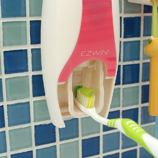 Honana BX-115 Bathroom Automatic Toothpaste Dispenser Squeezer Toothbrush Holder Set