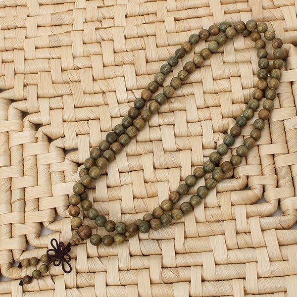 8mm 108 Green Sandalwood Buddhist Prayer Bead Mala Necklace Bracelet