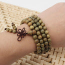 8mm 108 Green Sandalwood Buddhist Prayer Bead Mala Necklace Bracelet