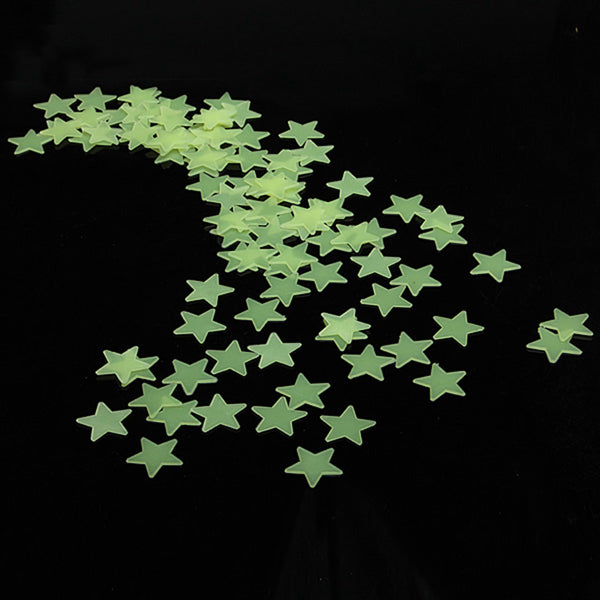 Honana DX-010 100PCS 3CM Fluorescent Glow Star Wall Sticker Decor Sticker