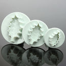 3X Christmas Holly Leaf Cake Cookie Cutter Sugarcraft Decorating Mold