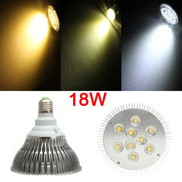 E27 PAR30 9LED 18W 1200-1320LM Non-dimmable Light Bulbs AC 85-265V