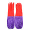 A Pair Wash Cleaning Long Sleeves Rubber Latex Cashmere Gloves Kitchen Household Wash Dishes Sleeves