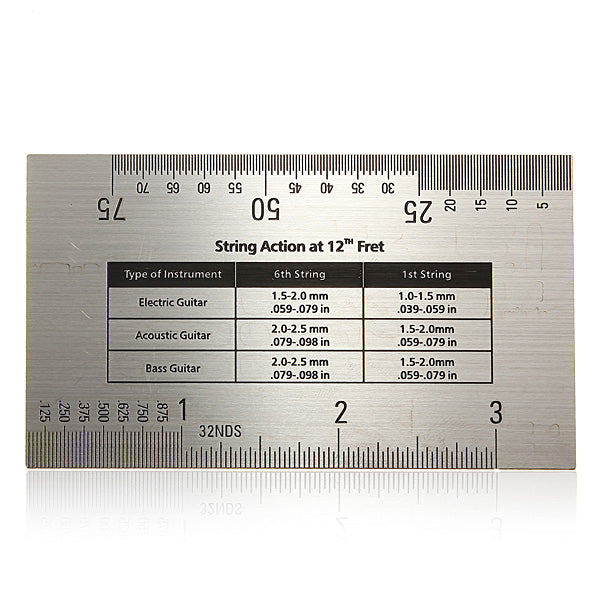 Guitar String Action Gauge Measuring Ruler Bass Luthier Tool