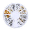 Mix Shape Gold Sliver 3D Resin DIY Nail Art Decoration Wheels
