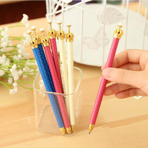 3Pcs Elegant Crown Ball Pen Personalized Stylish Ballpoint Pens