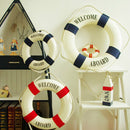 Mediterranean Style Welcome Aboard Decorative Life Buoy Home Decor