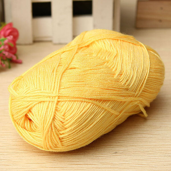 12Color Finger Ring Knitting Yarn Smooth Woolen Cotton Bamboo Yarn Knitted Hat
