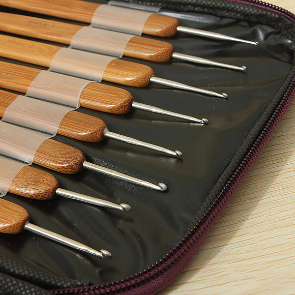 20pcs Bamboo Sewing Crochet Hooks Weave Knitting Needles