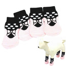 Pet Dog Lovely Pink Butterfly Pattern Rubber Pads Cotton Socks