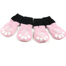 Pet Dog Lovely Pink Butterfly Pattern Rubber Pads Cotton Socks