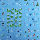 BLE Snowflake French Nail Art Tips Water Transfer Decals Sticker
