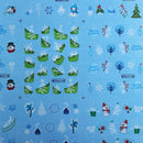 BLE Snowflake French Nail Art Tips Water Transfer Decals Sticker