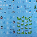 BLE Snowflake French Nail Art Tips Water Transfer Decals Sticker