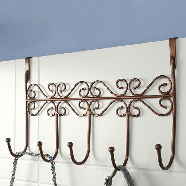 Euro Style Iron Art Back Door Hanger Hook With 5 Hook 3 Colors