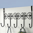 Euro Style Iron Art Back Door Hanger Hook With 5 Hook 3 Colors