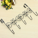 Euro Style Iron Art Back Door Hanger Hook With 5 Hook 3 Colors