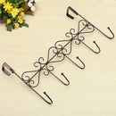 Euro Style Iron Art Back Door Hanger Hook With 5 Hook 3 Colors