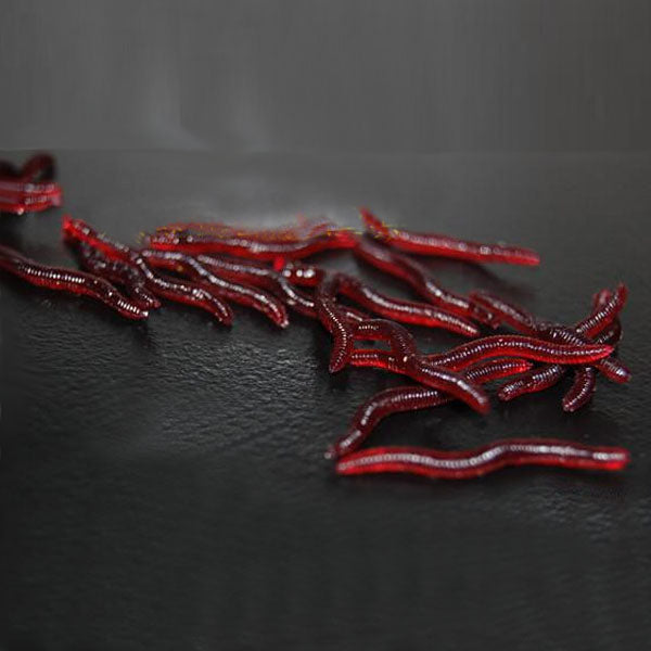 10pc Soft EarthWorm Fishing Lures Silicone Red Worms Bait Plastic