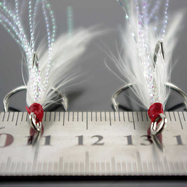Fishing Treble hooks with Feather Bass hooks