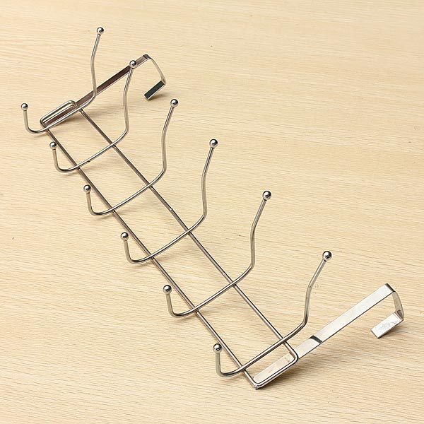 Stainless Steel 12 Hooks Storage Hat Coat Towel Bathroom Door Hanger