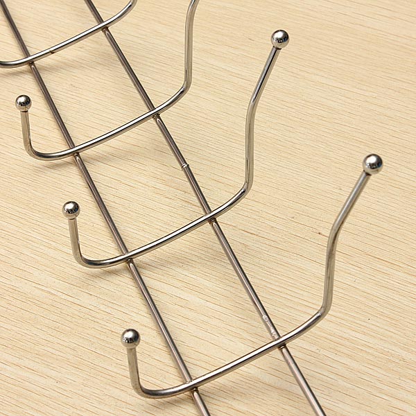 Stainless Steel 12 Hooks Storage Hat Coat Towel Bathroom Door Hanger