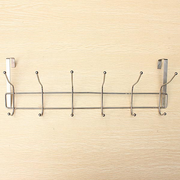 Stainless Steel 12 Hooks Storage Hat Coat Towel Bathroom Door Hanger