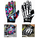Motorcycle Racing Biker Full Finger Gloves Skeleton Skull Bone