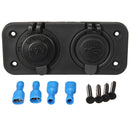 Dual Socket 12V USB Adapter for Motorcycle Bike Auto