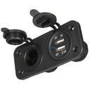 Dual Socket 12V USB Adapter for Motorcycle Bike Auto