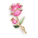 Brooch Rhinestone Crystal Rose Flower Wedding Bridal Pin Brooch