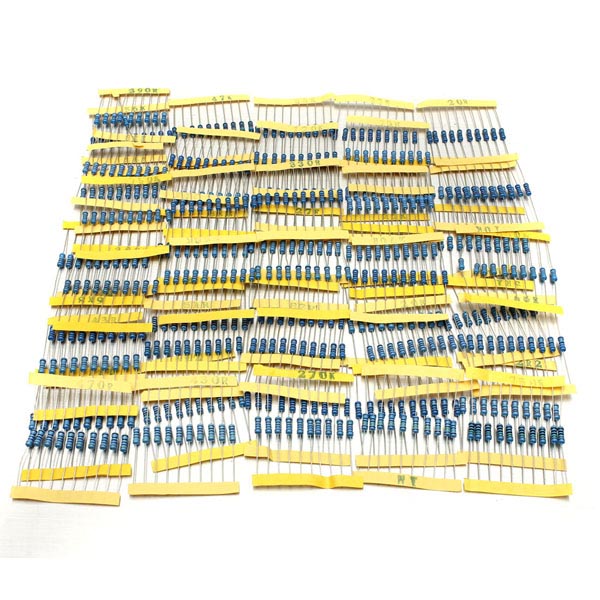 500 Pcs 50 Values Metal Film Resistors Assorted Kit