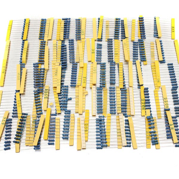 500 Pcs 50 Values Metal Film Resistors Assorted Kit
