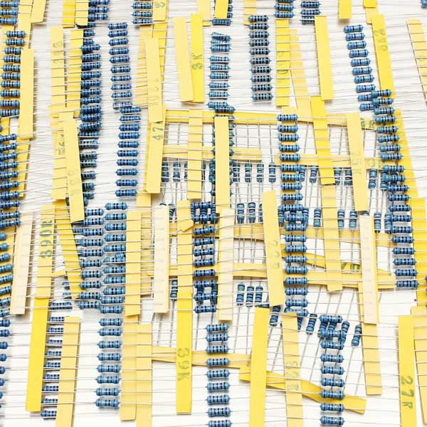 500 Pcs 50 Values Metal Film Resistors Assorted Kit