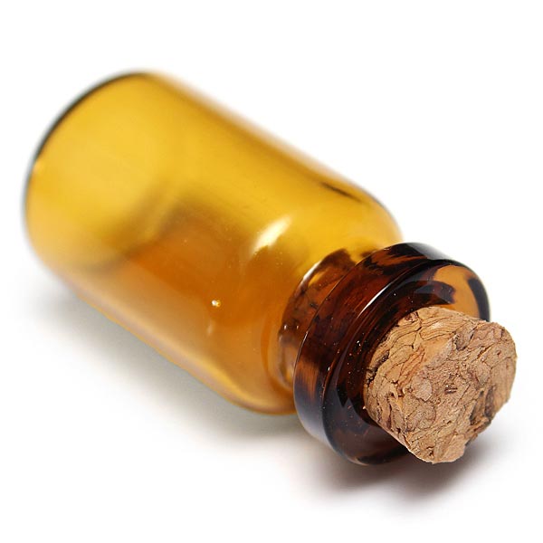 10pcs Mini Brown Wishing Message Glass Bottles Vials With Wood Cork