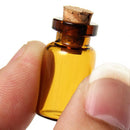 10pcs Mini Brown Wishing Message Glass Bottles Vials With Wood Cork