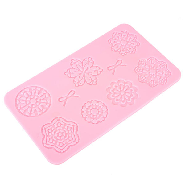 Striped Bow Flower Fondant Cake Silicone Lace Mold Decorating Molds Creative Baking Mold
