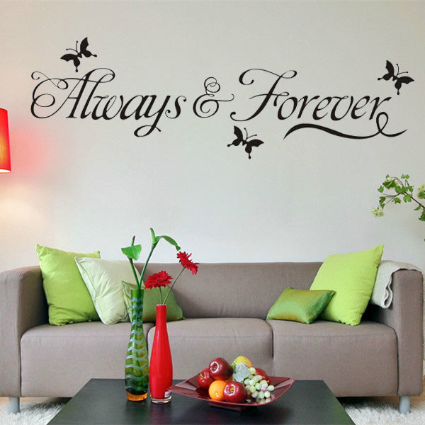DIY Always & Forever Butterfly Removable Art Vinyl Wall Sticker Mural Decor