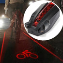 5 LED 2 Laser Beams Intelligent Bike Logo Safety Rear Tail Light