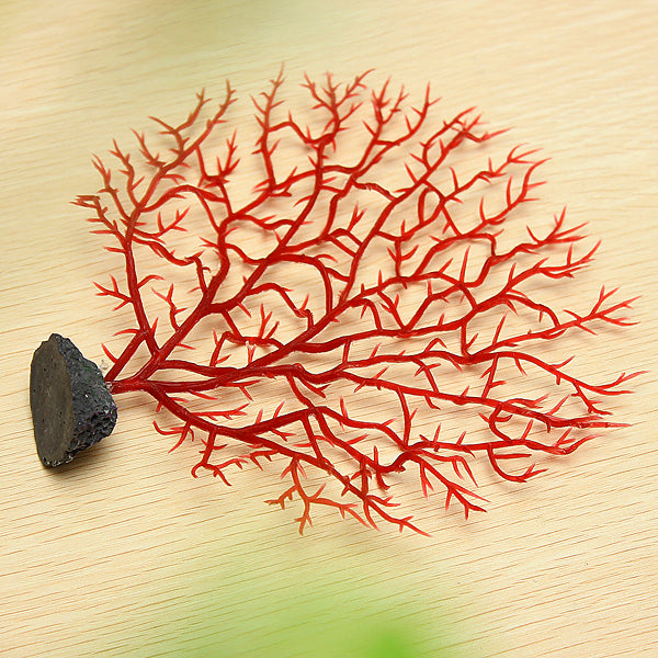 Soft Fish Aquarium Decoration Red Anemone Coral Artificial Aquatic