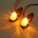 2x LED Universal Motorcycle Turn Signal Light Indicators Lamp Amber