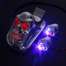 Motorcycle Quad ATV Turn Signal Rear Brake Tail Light Chrome Skull