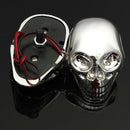 Motorcycle Quad ATV Turn Signal Rear Brake Tail Light Chrome Skull