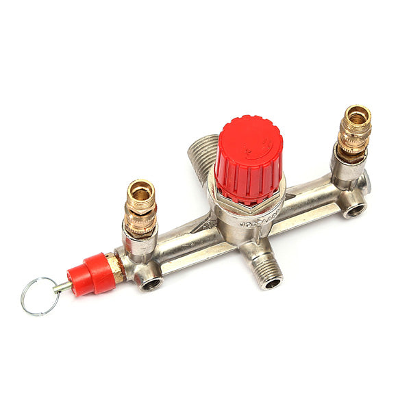 Air Compressor Double Outlet Tube Pressure Regulator Valve Fitting
