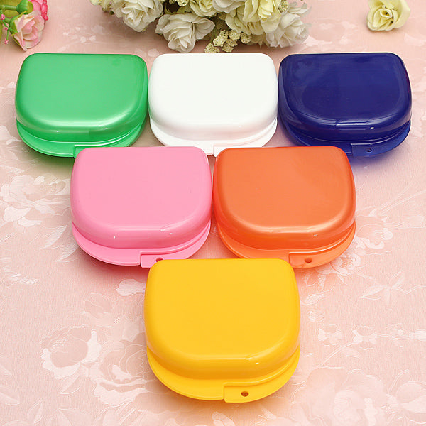 Dental Orthodontic Retainer Box Mouthguards Sport Guard Five Color Dentures Storage Case