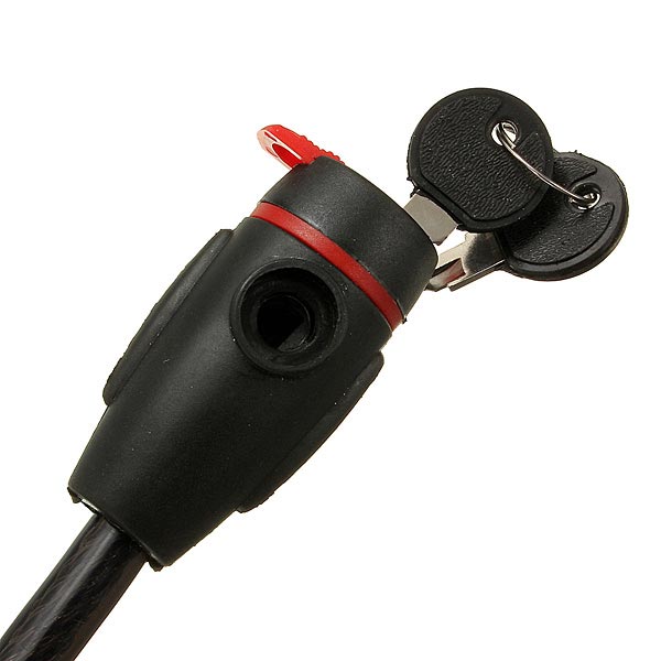 60cm Black Motorcycle Heavy Duty Coil Lock Steel Cable with 2 Keys