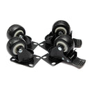 4PCS Heavy Duty PU Swivel Castor Wheels Trolley Furniture Caster